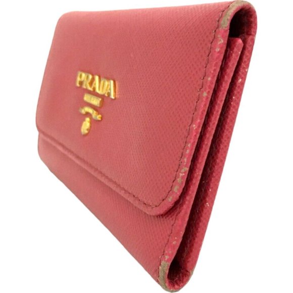288124Y Prada Key Case 6 Ring Pink Saffiano Leather - Picture 3 of 9